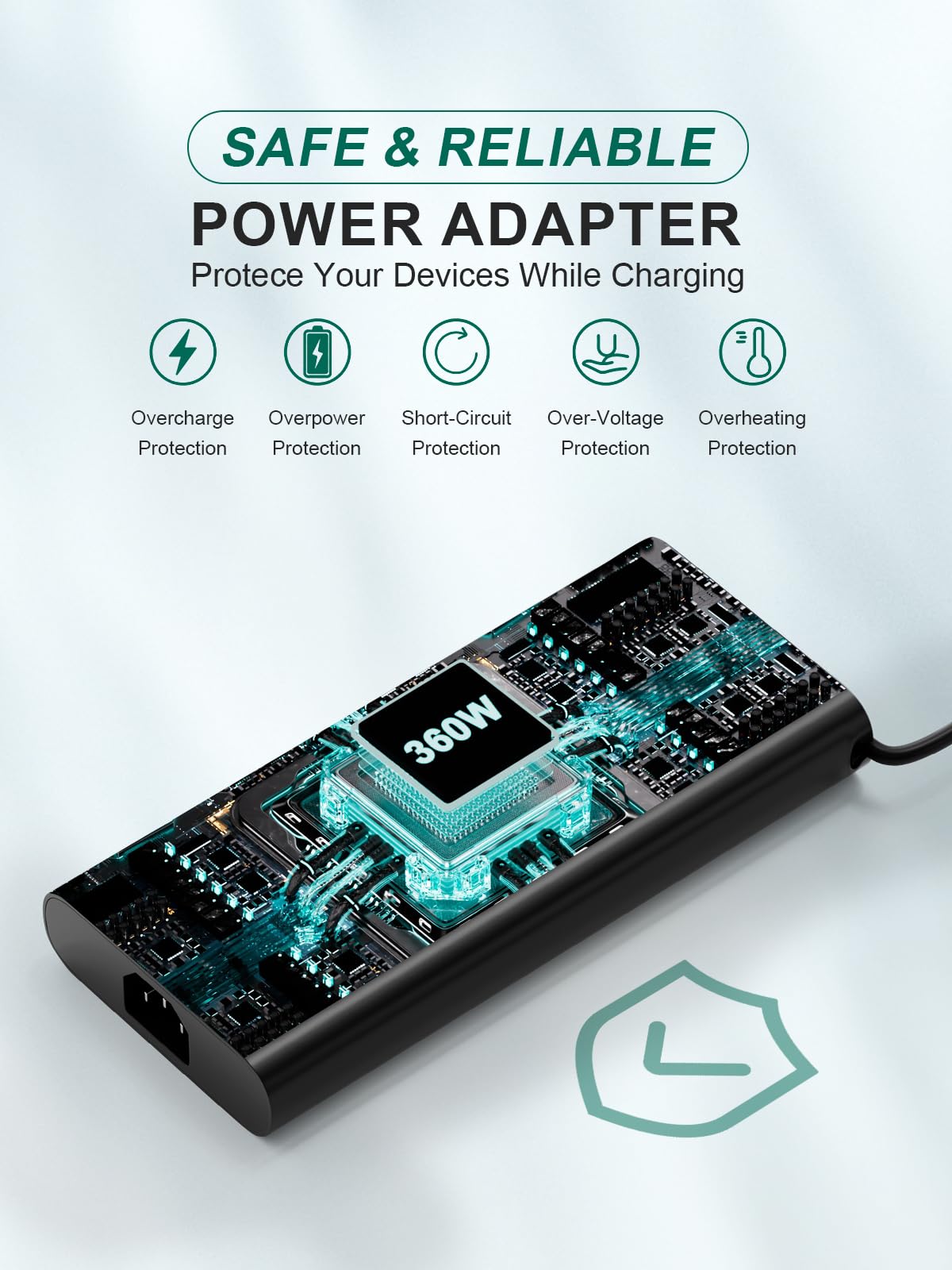 New Slim 360W Laptop Charger Compatible with Dell Alienware M18 R2 Alienware X16 R2 Compact Power Cord