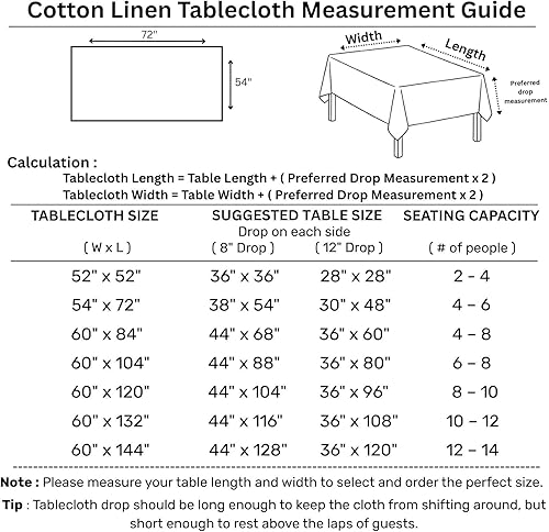 Miniatura 6 de Solino Home Mantel de lino de algodón, 60 x 144 pulgadas, color rosa, lavable a máquina, para verano, banquete, comedor, interior, exterior, Dru,