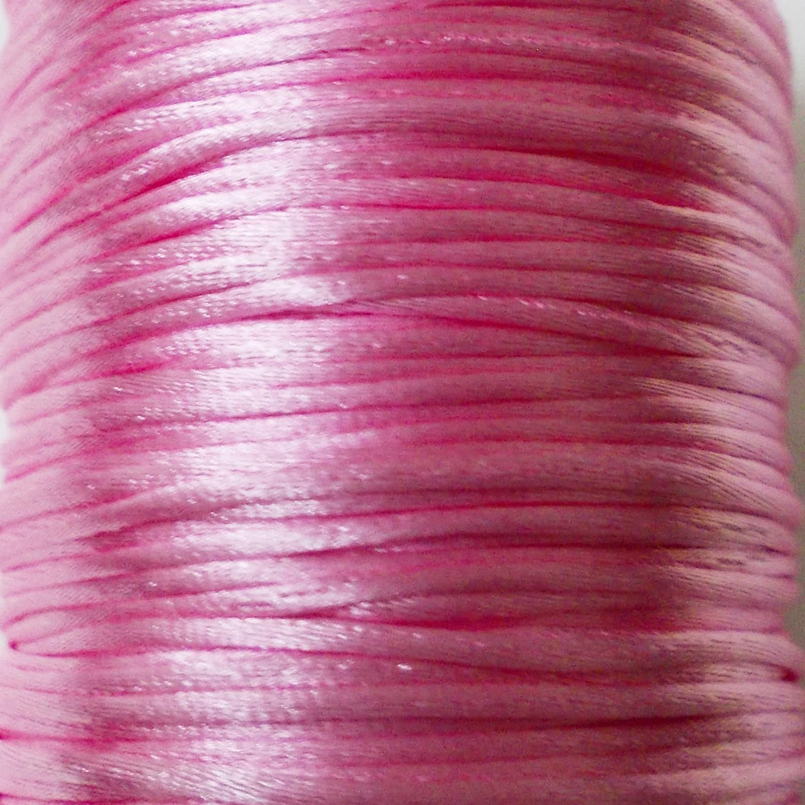 Satin Cord Woven 1mm, 50 meters Jewellery Making Craft Bracelet Necklace Sewing (Lt.Pink)