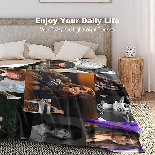 Miniatura 5 de Jenna Ortega - Manta de franela suave para decoración de cama, sofá y todas las estaciones, 80 x 60 pulgadas