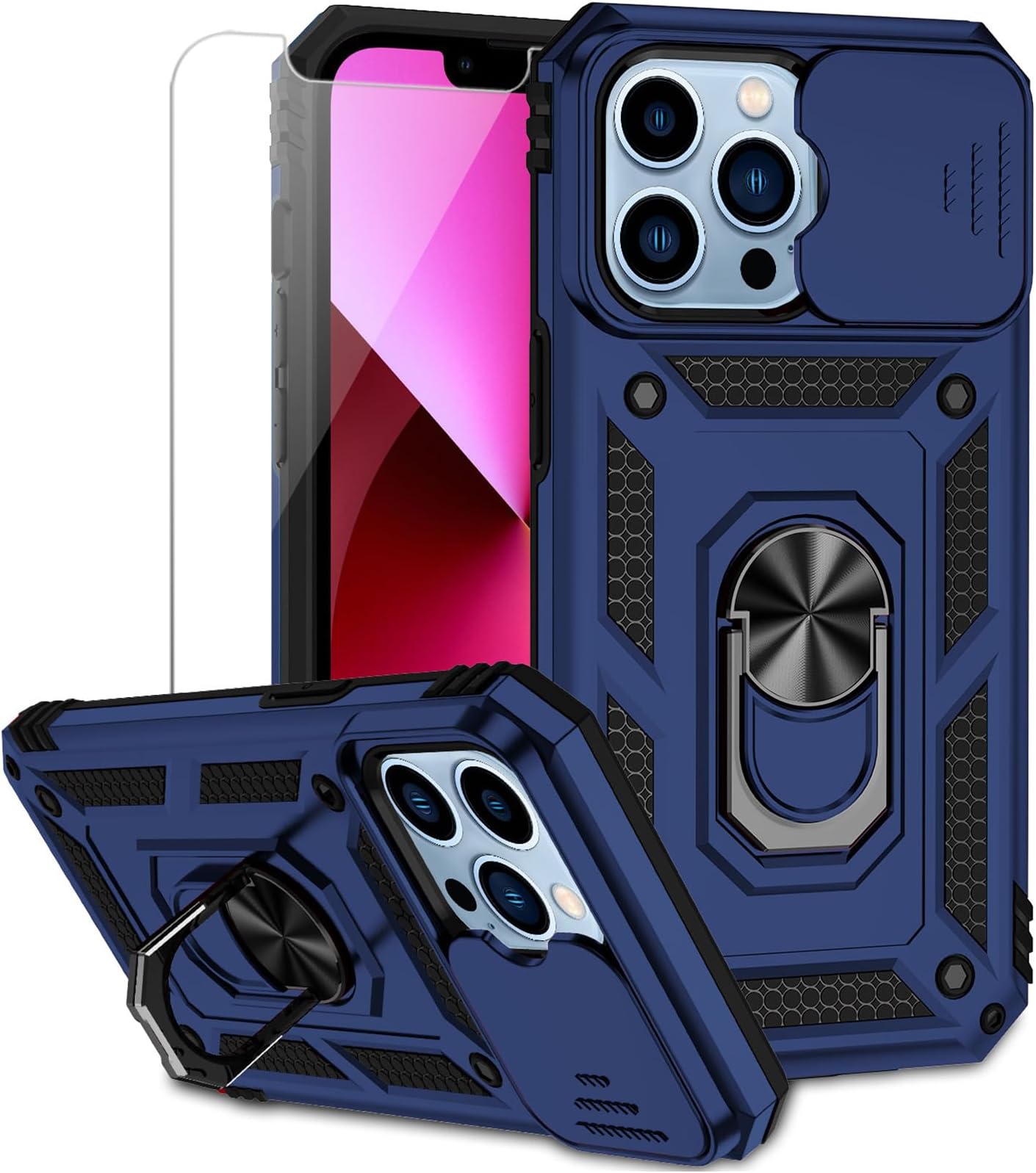 Amazon.com: Vinve for iPhone 13 Pro Case, Slide Lens Cover, HD Screen ...