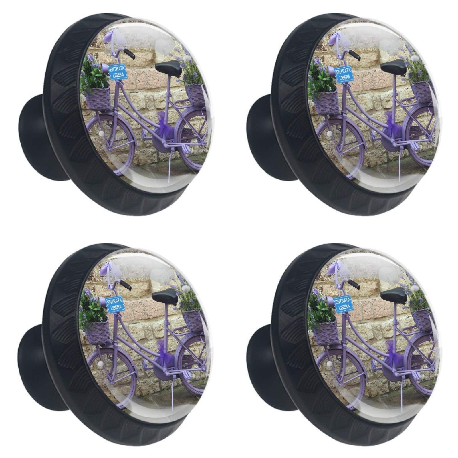 Boutons ronds en verre lavande 30 mm pour meuble de cuisine