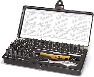 Wiha Micro Bit Set ESD gemischt 66-tlg. inkl. Bit Box, Bit Halter, Micro Steckschlüssel, Schraubendreher Griff, Bit Ratsch...