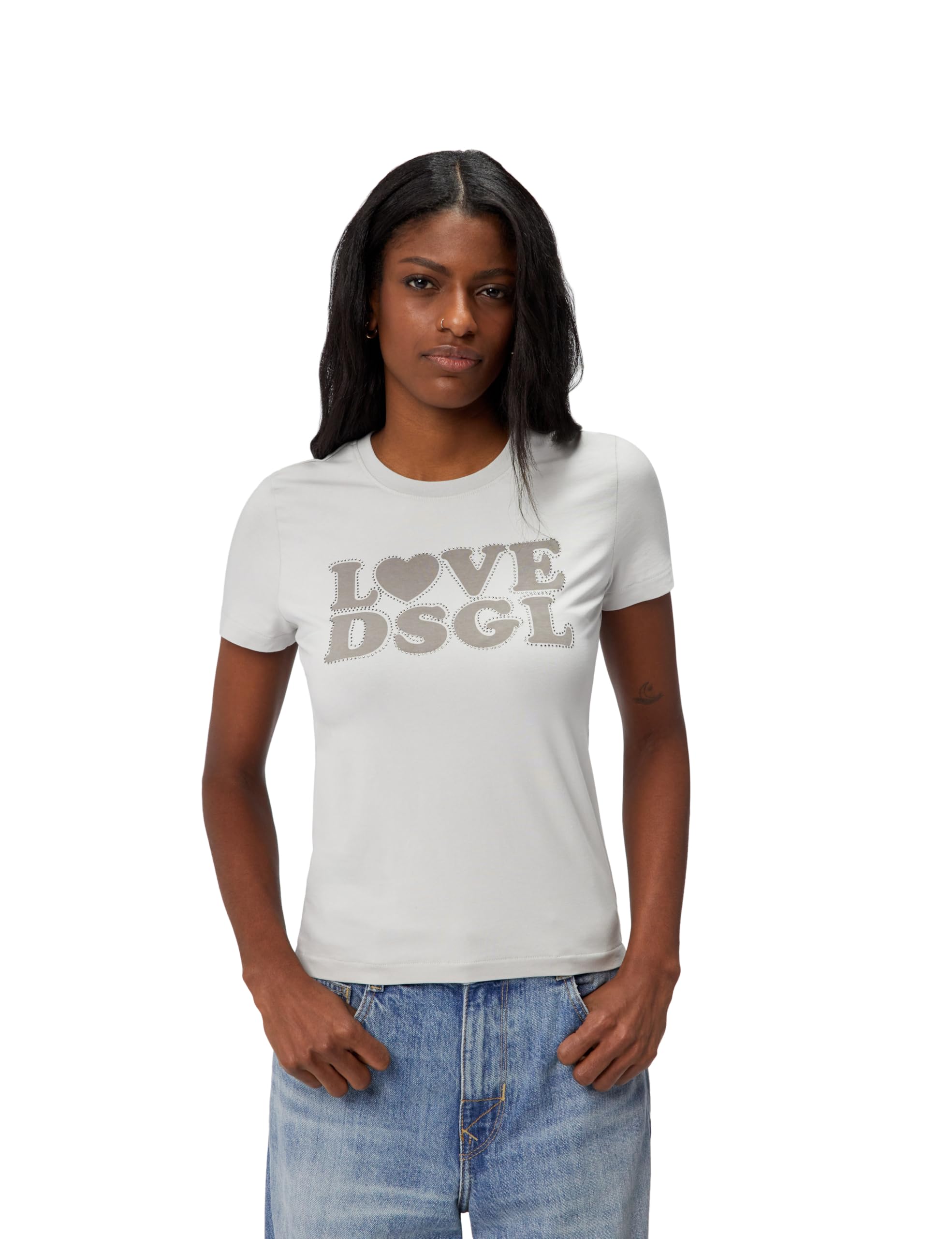 Desigual TS_Love DSGL, 2001 Neutral Gray, L