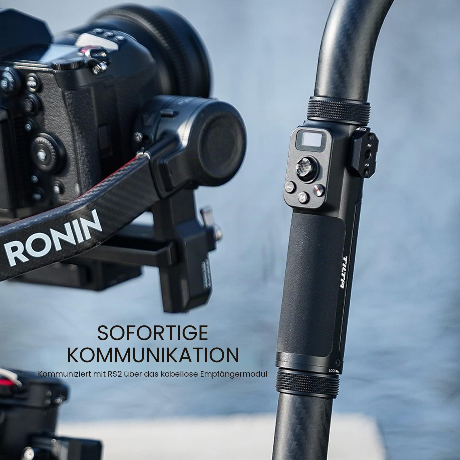 Tilta Fernbedienungsgriff für Advanced Ring Grip, Kompatibel mit DJI Ronin RS4/RS4 Pro/RS3 Pro/RS2 TGA-ARG-RCH | Kompatibel mit Ronin RS5/RS4/RS4 Pro/RS3 Pro/RS2, Steuert Start/Stopp & Fotomodus, Drahtloser Fokus