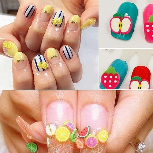 Miniatura 6 de SEVENWELL 36 piezas de cuentas de flores de frutas pequeñas en 3D, confeti de resina para slime, manualidades de bricolaje, arte de uñas, molde de