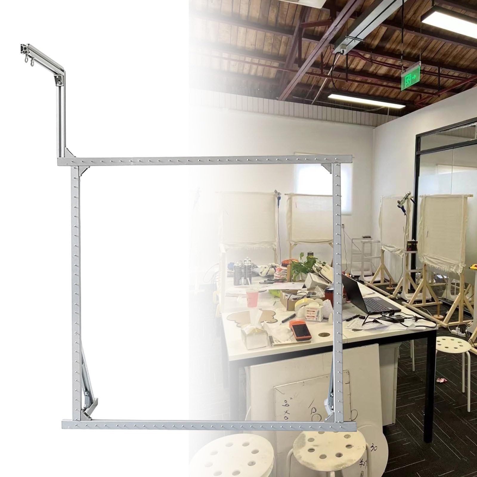 Soporte de metal de aluminio para hacer alfombras en casa