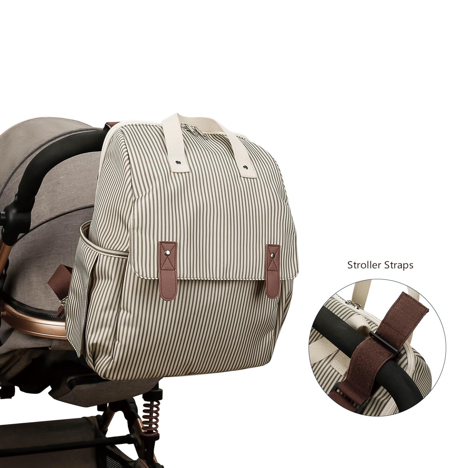 Sac à Dos Langer Bébé Ensemble Trois Pièces Matelas Biberon Grande Capacité Khaki