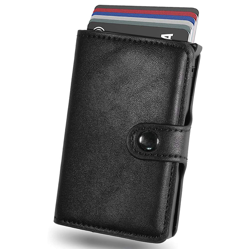 Porte-Carte Bancaire Cuir Véritable Premium - Anti RFID Protection Piratage - Slim Compact - Idéal Homme Femme
