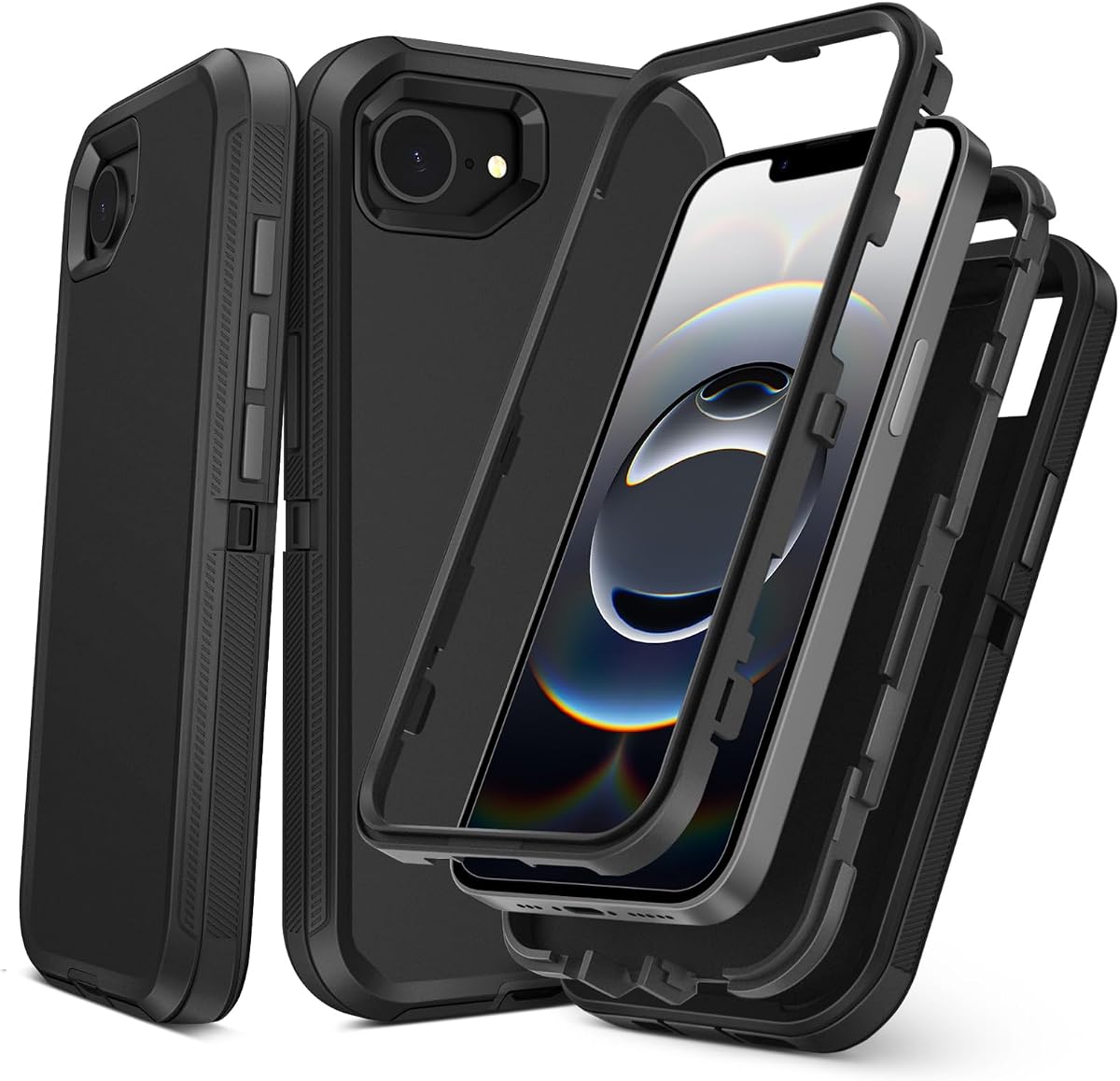 TOPAUX 3 Layer Heavy Duty Case for iPhone 17E,16E,Anti-Shock Hard Cover | Full Body Drop Protection,Impact Resistant,Flexible Soft Skin Protective,Hard Shell,Hybrid TPU Bumper,Port Cover