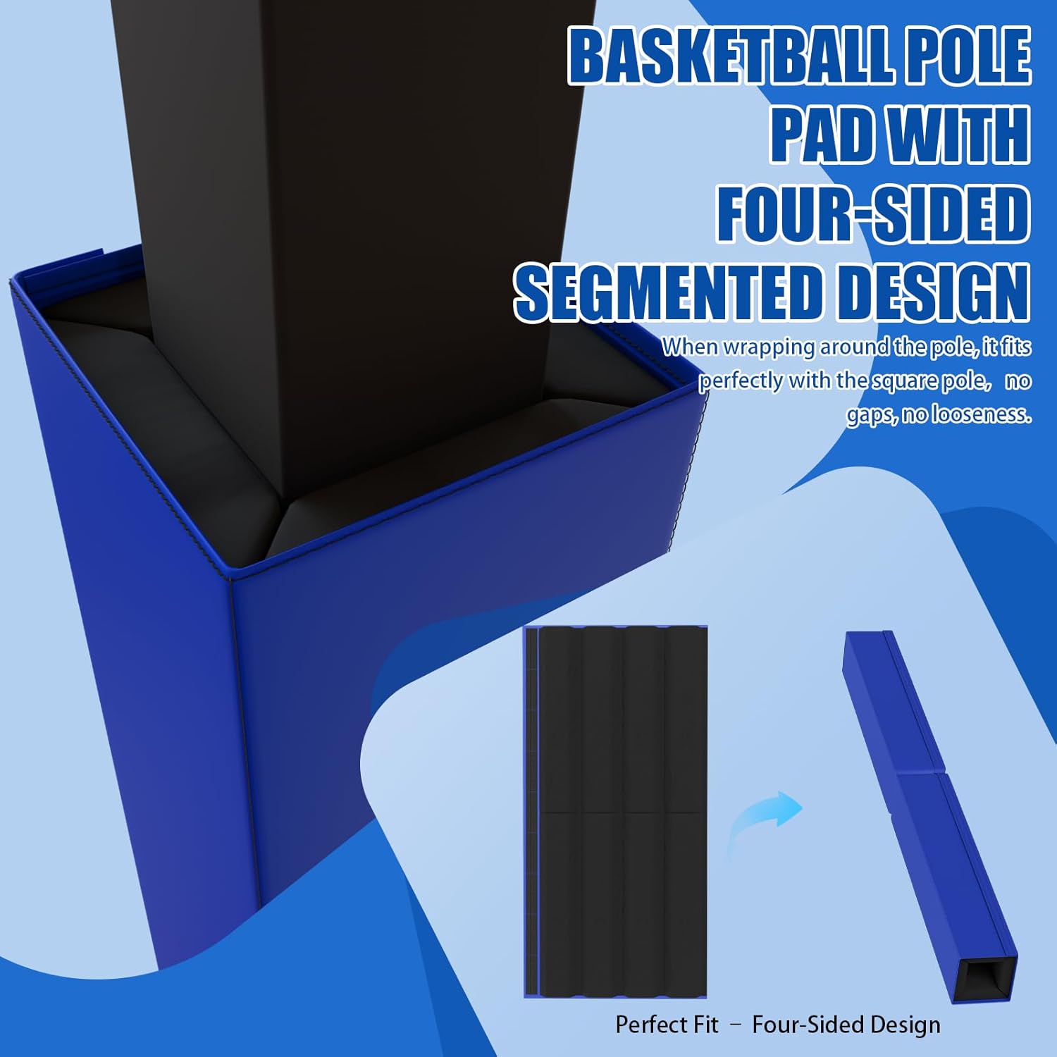 4In 5In 6In Wide Basketball Pole Padding Square, Tall 6Ft Basement Pole Cushion Support Pad for Goalrilla Pole, for Protect Kids/PlayerAll Weather