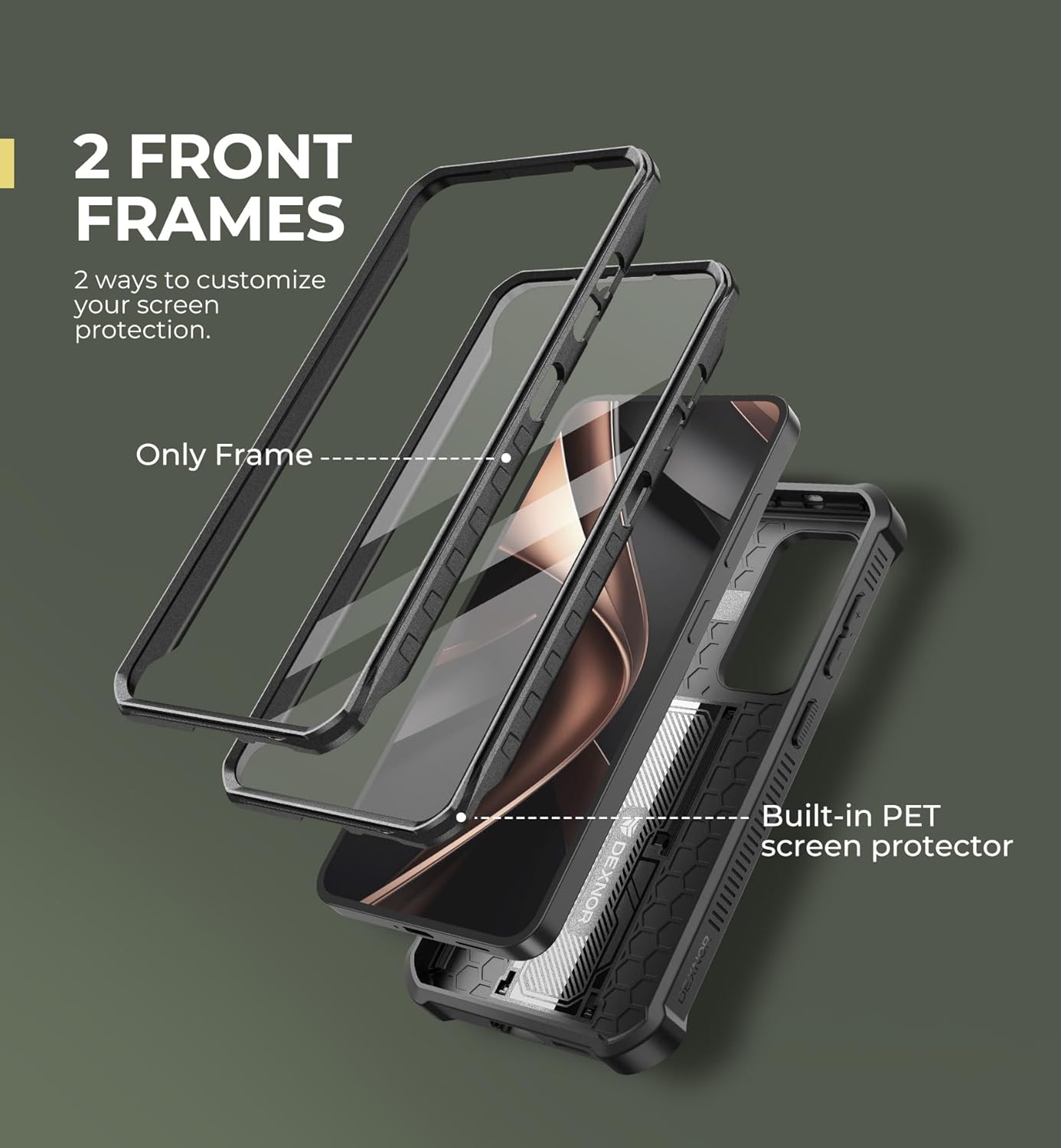 Dexnor for Samsung Galaxy S25 Case with Built-in Slide Camera Cover & Screen Protector & Kickstand, Heavy-Duty Shockproof Rugged Case Full-Body Bumper Protective Cover for Galaxy S25 (2025),Black | Screen Protector, Kickstand, Heavy-Duty, Shockproof, Rugged Case