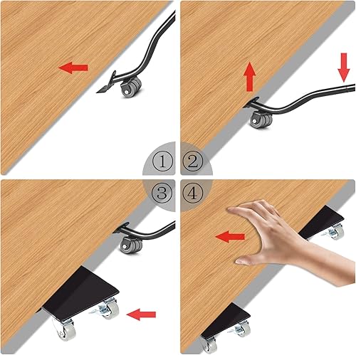 Miniatura 4 de Carretilla de muebles para moverse con 4 ruedas con bloqueo capacidad de carga de 2300 libras movimiento de rodillo elevador de muebles pesados