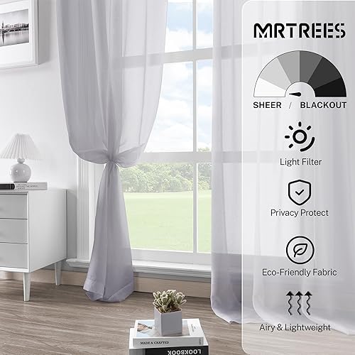 Miniatura 2 de Cortinas transparentes de MRTREES, cubren media ventana, para cocina, baño, cafetería, cortinas cortas, transparentes, cortinas transparentes que