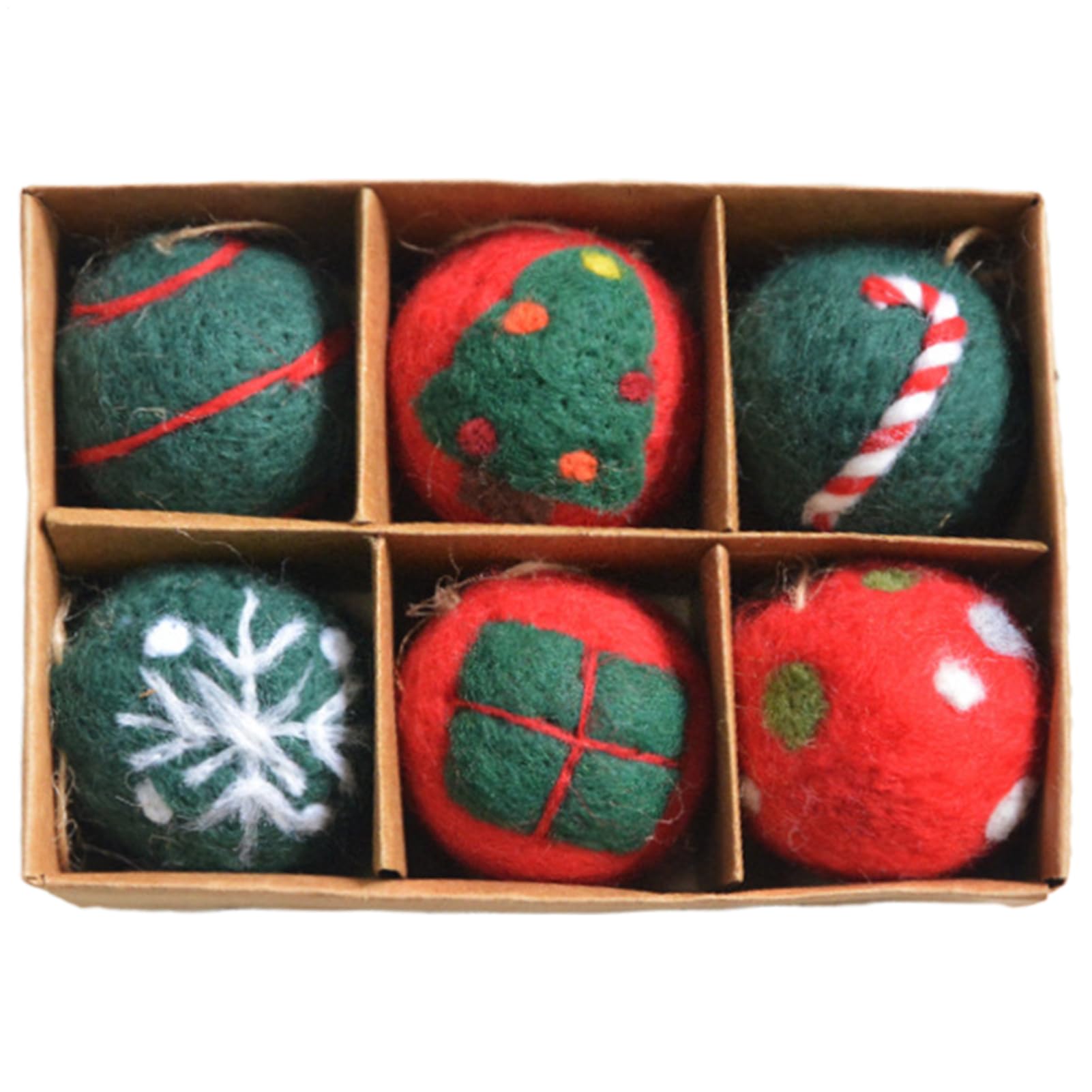 Set di palline per albero di Natale, in feltro di lana, palline di Natale infeltrite | Elegante sfera di filato per albero di Natale per decorazioni decorative, albero di Natale, soggiorno, atmosfera