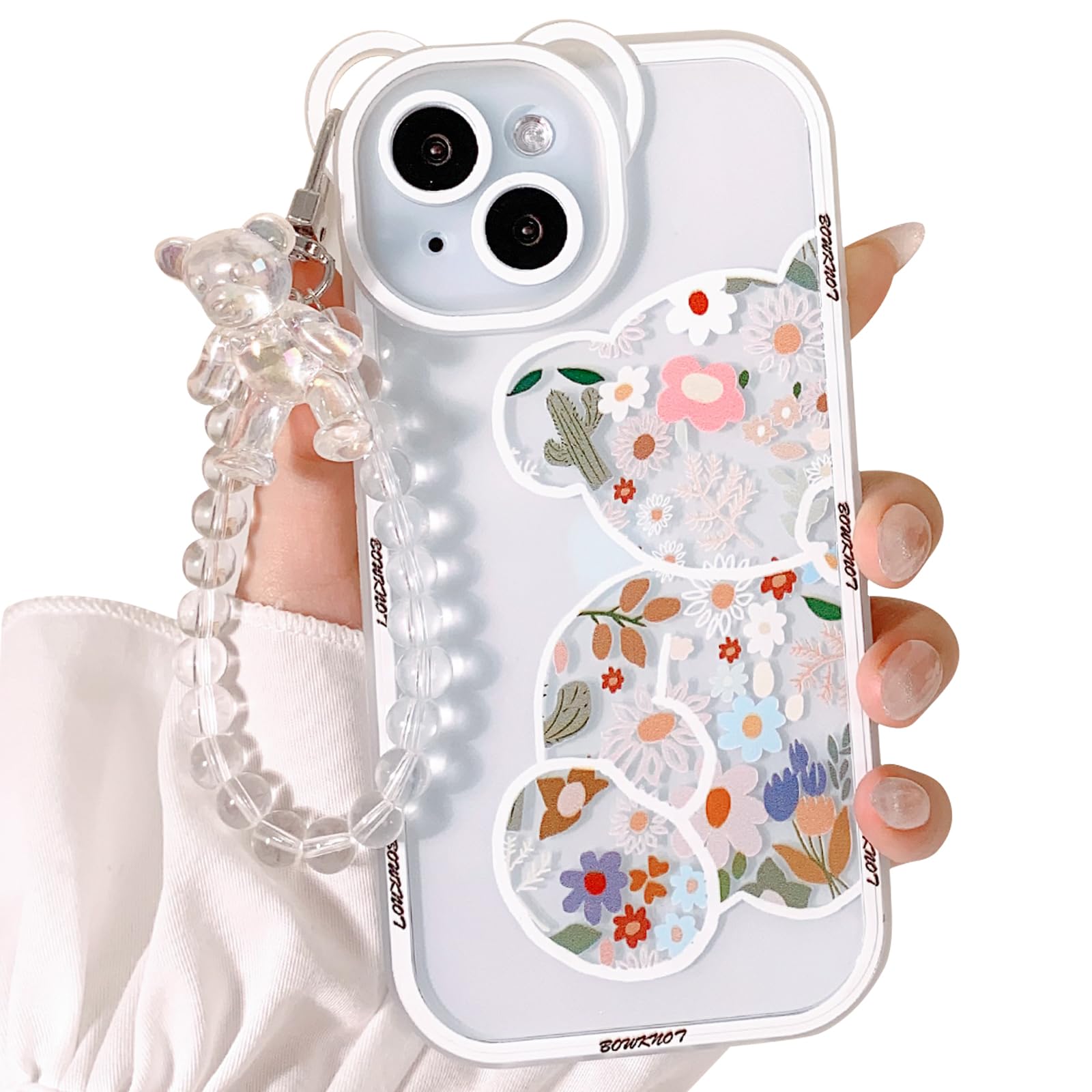 Capa De Silicone Para Phone Pro Max Com Alça De Dedo - Estilo Floral Fofo