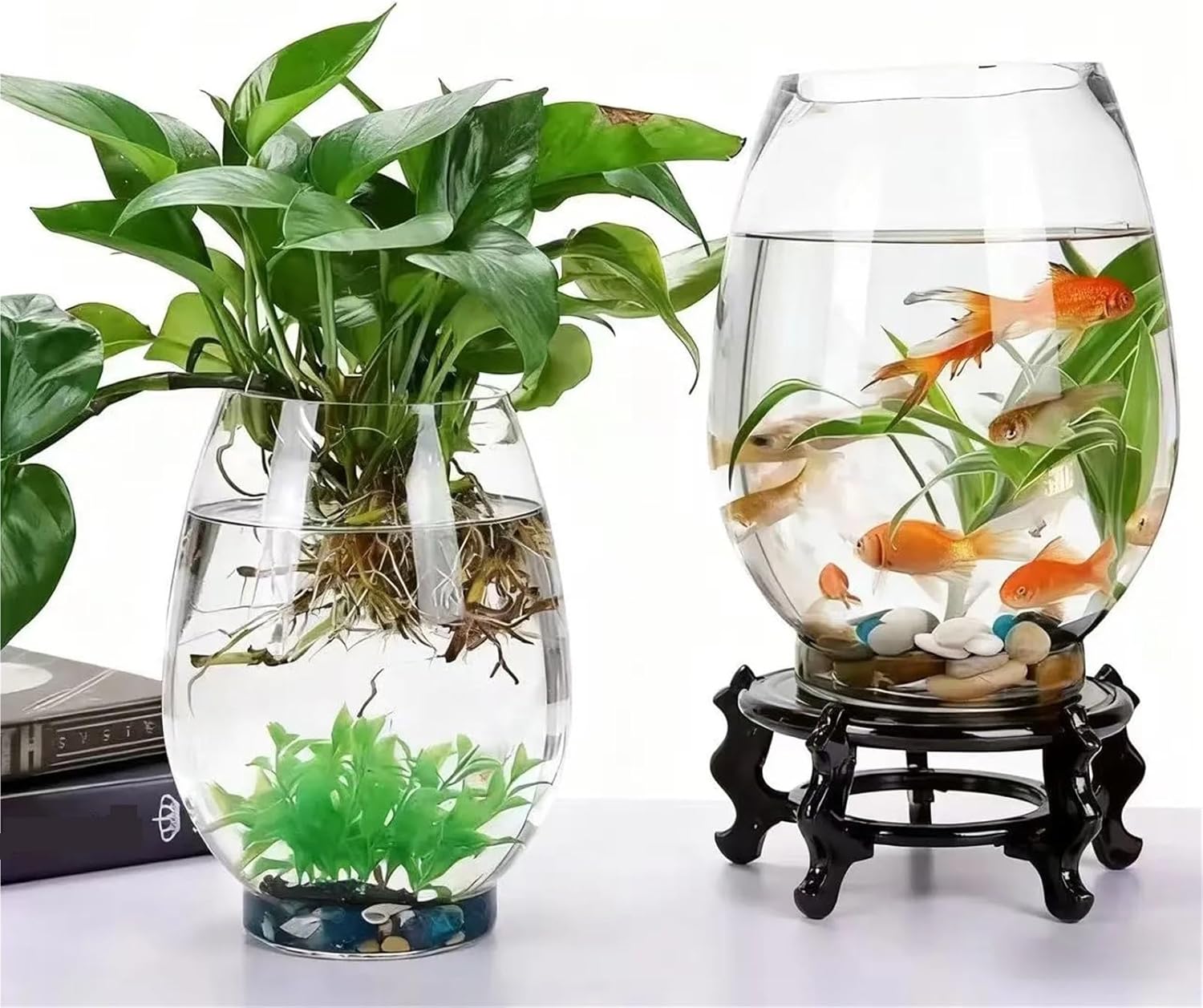 Glass Terrarium Planter for DIY Home Decor, Desktop Plant Display, and Indoor Greenery Transparent Moss Container for Tabletop, Office, Wedding(X-Large)