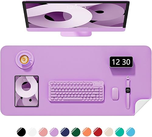 Alfombrilla de escritorio, 60 x 35 cm, de piel sintética, antideslizante, alfombrilla grande para mouse para escritorio, impermeable, almohadilla de