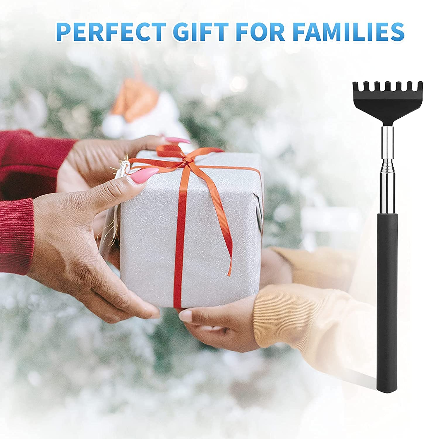 Alexivan Small adjustable portable foldable extendable back scratter, metal stainless steel telescope Alexivan Small adjustable portable foldable extendable back scratter, metal stainless steel telescope