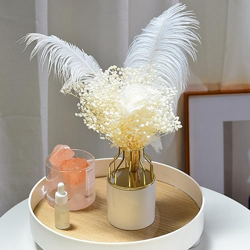 Miniatura 5 de Ramo de aliento de bebé de flores secas, más de 3000 flores naturales de aliento de bebé, ramas de gypsophila reales de 17 pulgadas a granel, flores