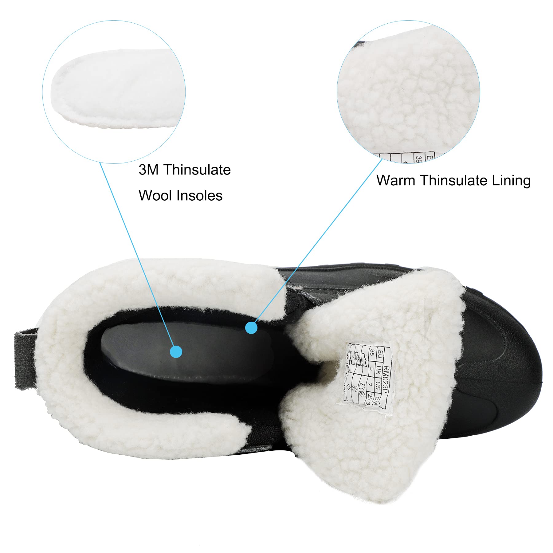 riemot Stivali Uomo Donna Invernali Scarpe Neve Stivaletti Foder Antiscivolo Caldo Imbottiti Trekking Boots 37-47