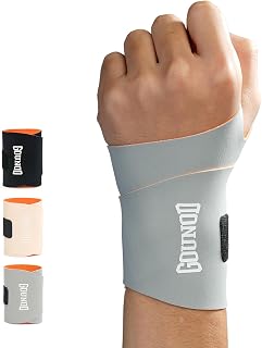 GOUNOD Wrist Brace for Women and Men, Ultra Thin and Breathable Compression Wrist Wrap for Pain Relief, Arthritis, Tendonitis,Carpal Tunnel Syndrome,and Sports Injuries(Gray, 1PCS)