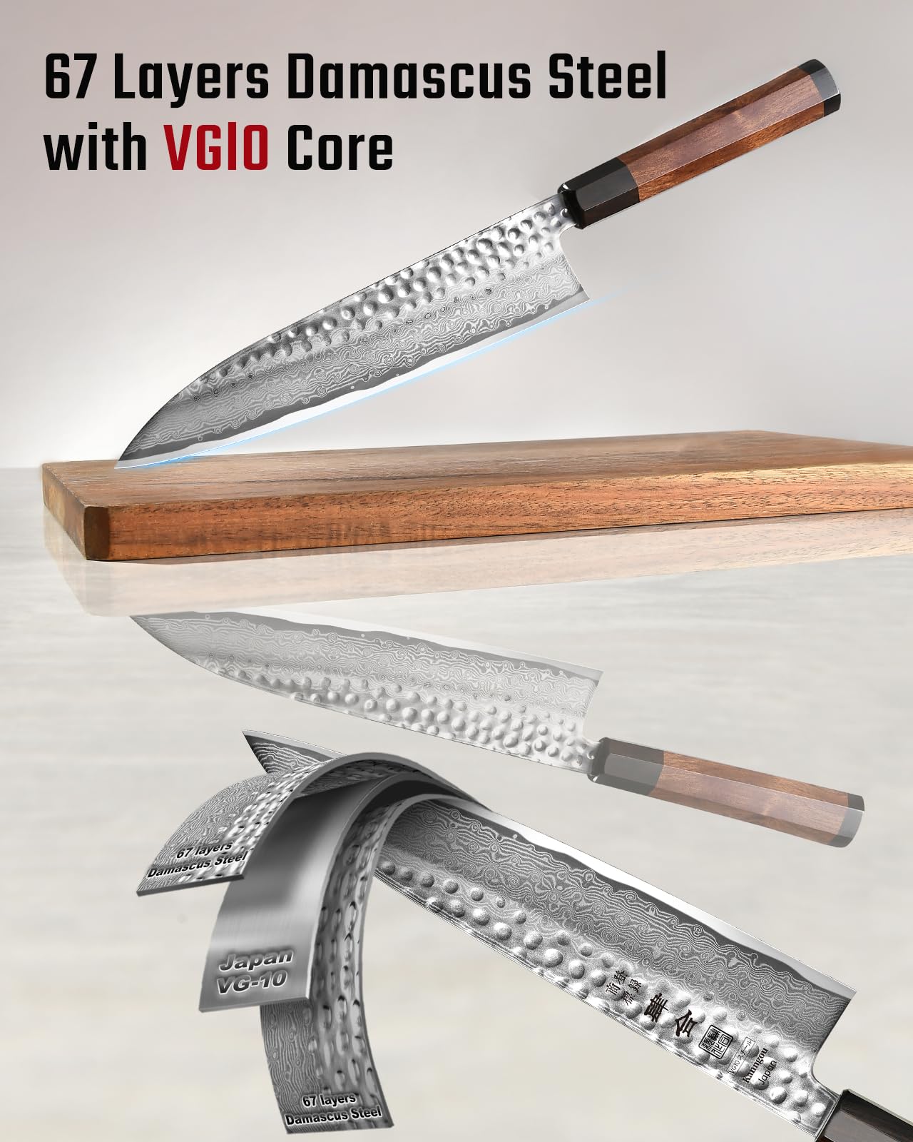 kanngou VG10 Damascus Chef Knife, 8.27 Inch Gyuto Knife — Amazon image 2