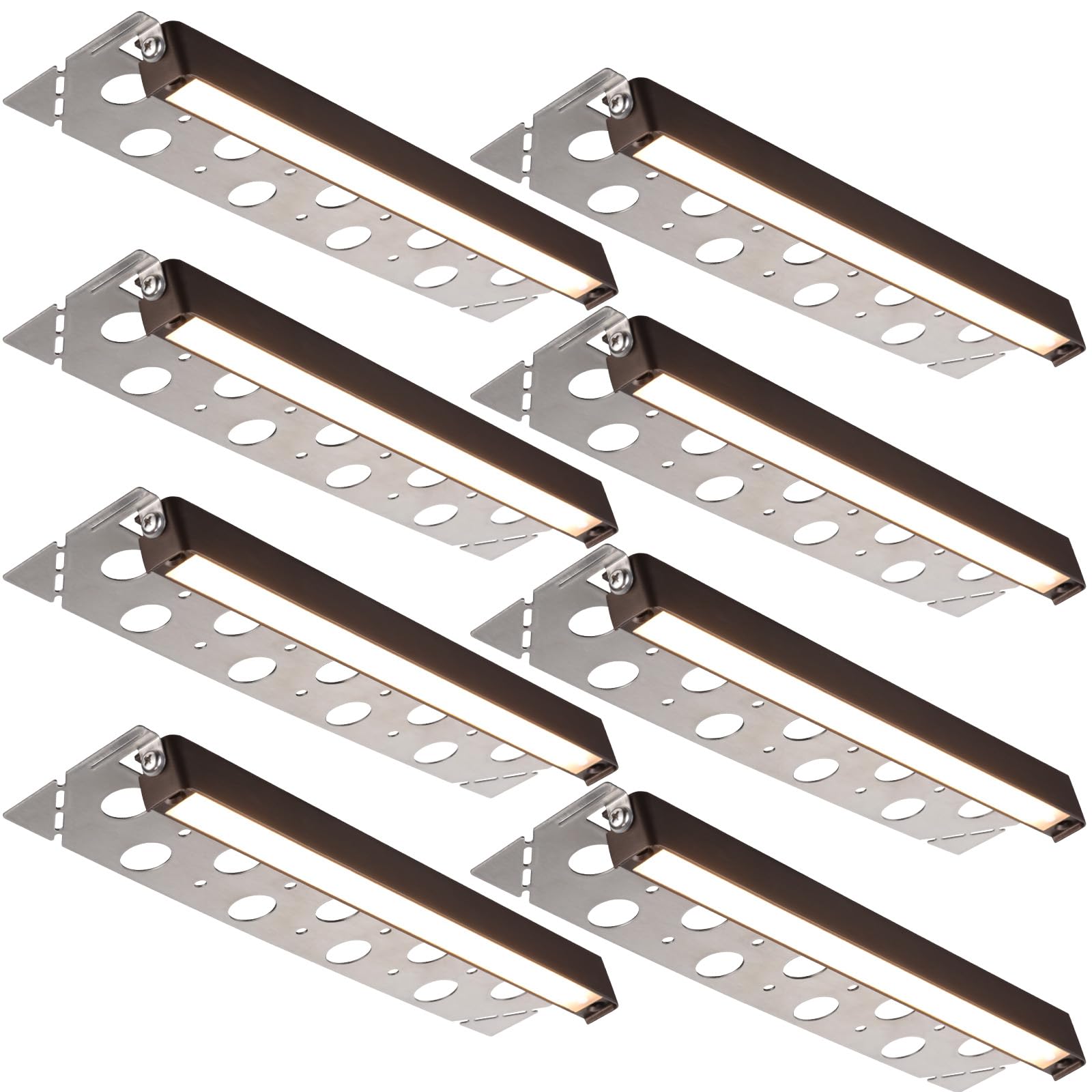 LEONLITE 8-Pack 12 Inch LED Hardscape Lighting, Update Retaining Wall Lights, LED Landscape Lighting, 12-24V AC/DC Paver Light Low Voltage, 3W/5W/7W Dimmable Outdoor Step Lights, 2700K Soft White, ETL