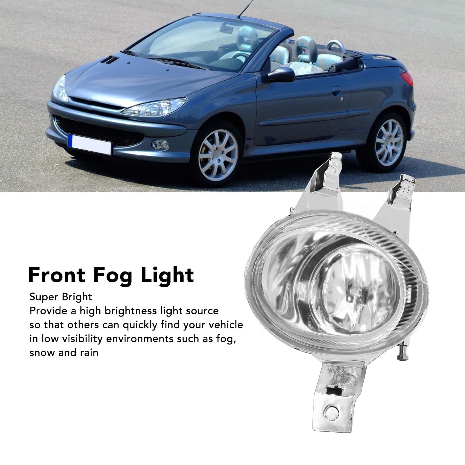 Przednie światła przeciwmgielne przedni zderzak światła do jazdy dziennej dla Peugeot 206 CC 2000-2008 Kierunkowskazy 6204T2 6205T2, Left
