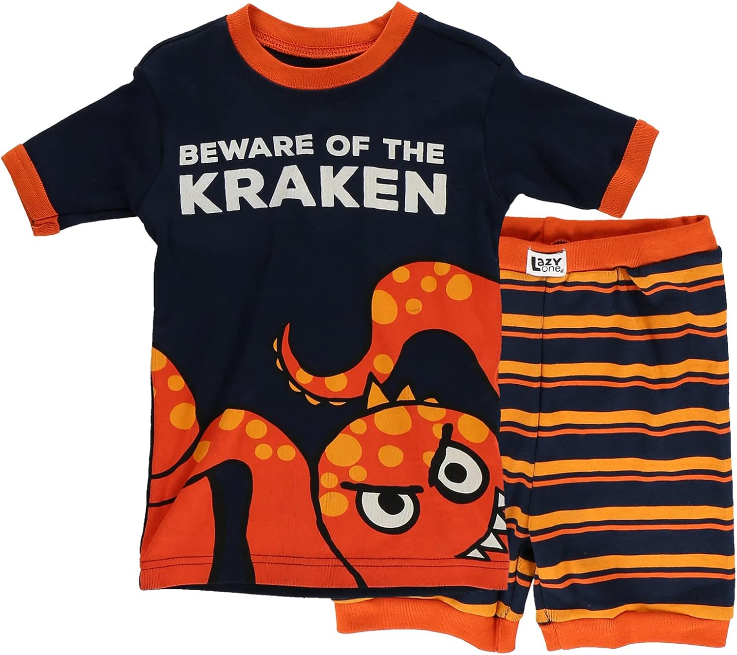 Lazy One Short-Sleeved Summer Pajama Set for Girls and Boys, Kid Pajama Set