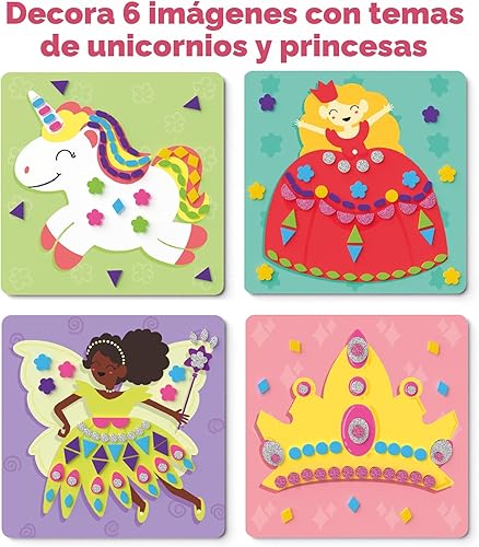 Miniatura 4 de Skillmatics Actividad artística con calcomanías de espuma – Unicornios y princesas, diversión sin desorden para niños, más de 800 calcomanías