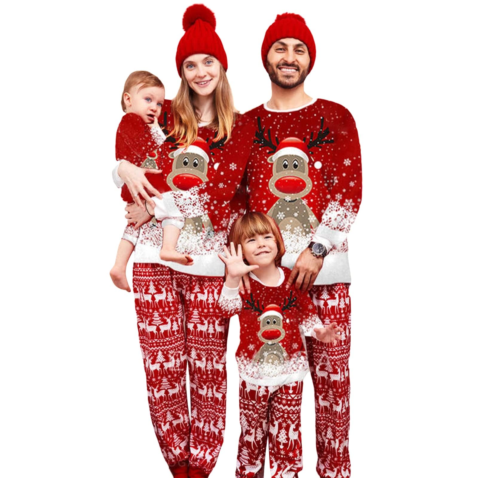 Dsocool Matching Family Pajamas Sets Christmas Pajama Christmas Family Pajamas Matching Sets Christmas Pjs for Family
