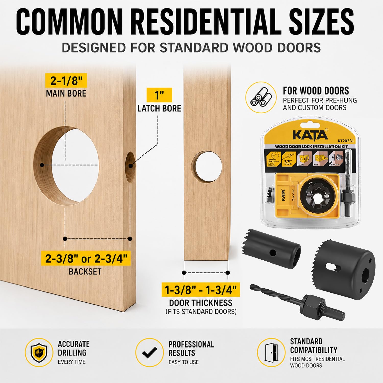 1-3/8" - 1-3/4" Door Lock Installation Kit F666132