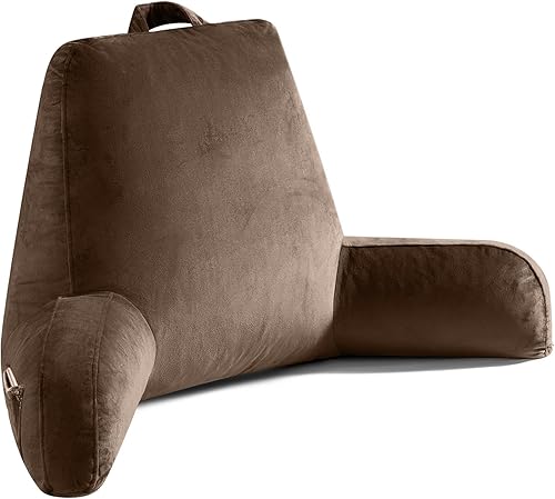 Almohada de lectura para sentarse en la cama para adultos, almohada de lectura con espuma viscoelástica triturada, almohada de espalda para sentarse