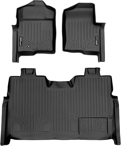 MAXLINER - Juego de alfombrillas de suelo de ajuste personalizado de 2 filas compatibles con Ford F-150 2009-2010
