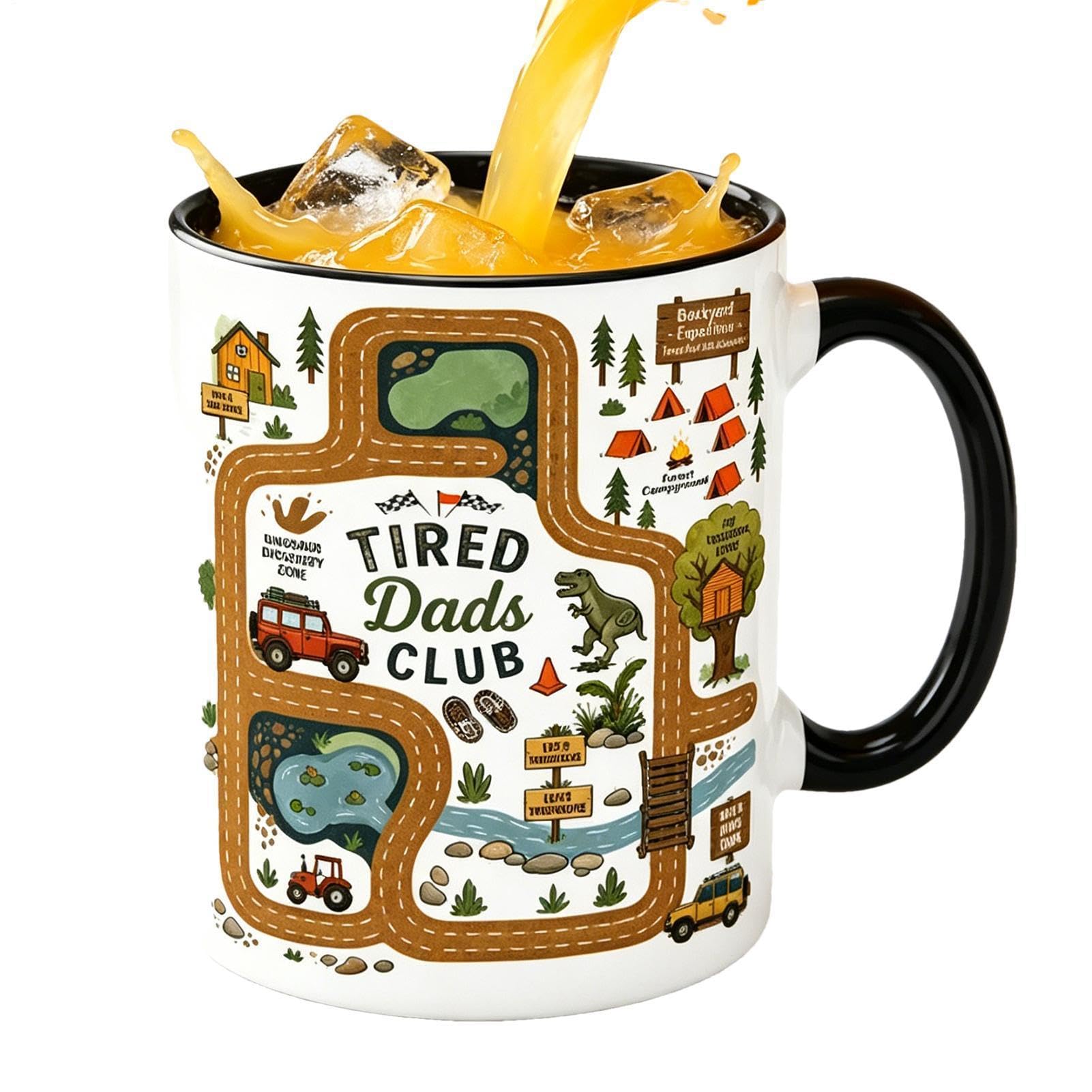 Regalo de café para papá con taza divertida de cerámica y mapa automotriz 330ml