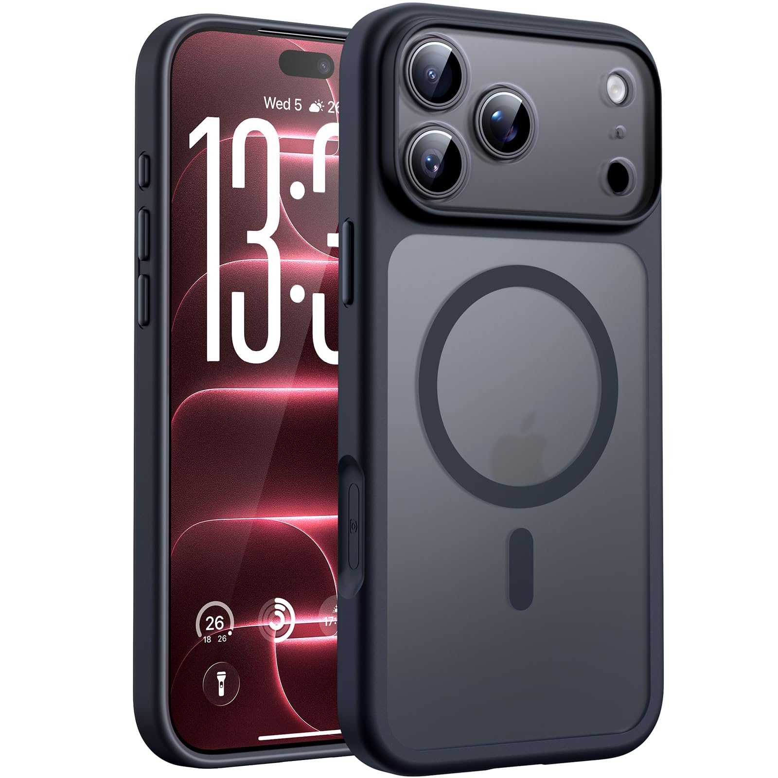 TOCOL für iPhone 18 Pro Max Hülle, Kompatibel mit MagSafe, Schwarz | Vollständiger Kameraschutz Handyhülle, Eingebauter Magnetring Case, Militärschutz Stoßfest Kratzfest Haltbarkeit Phone Cover