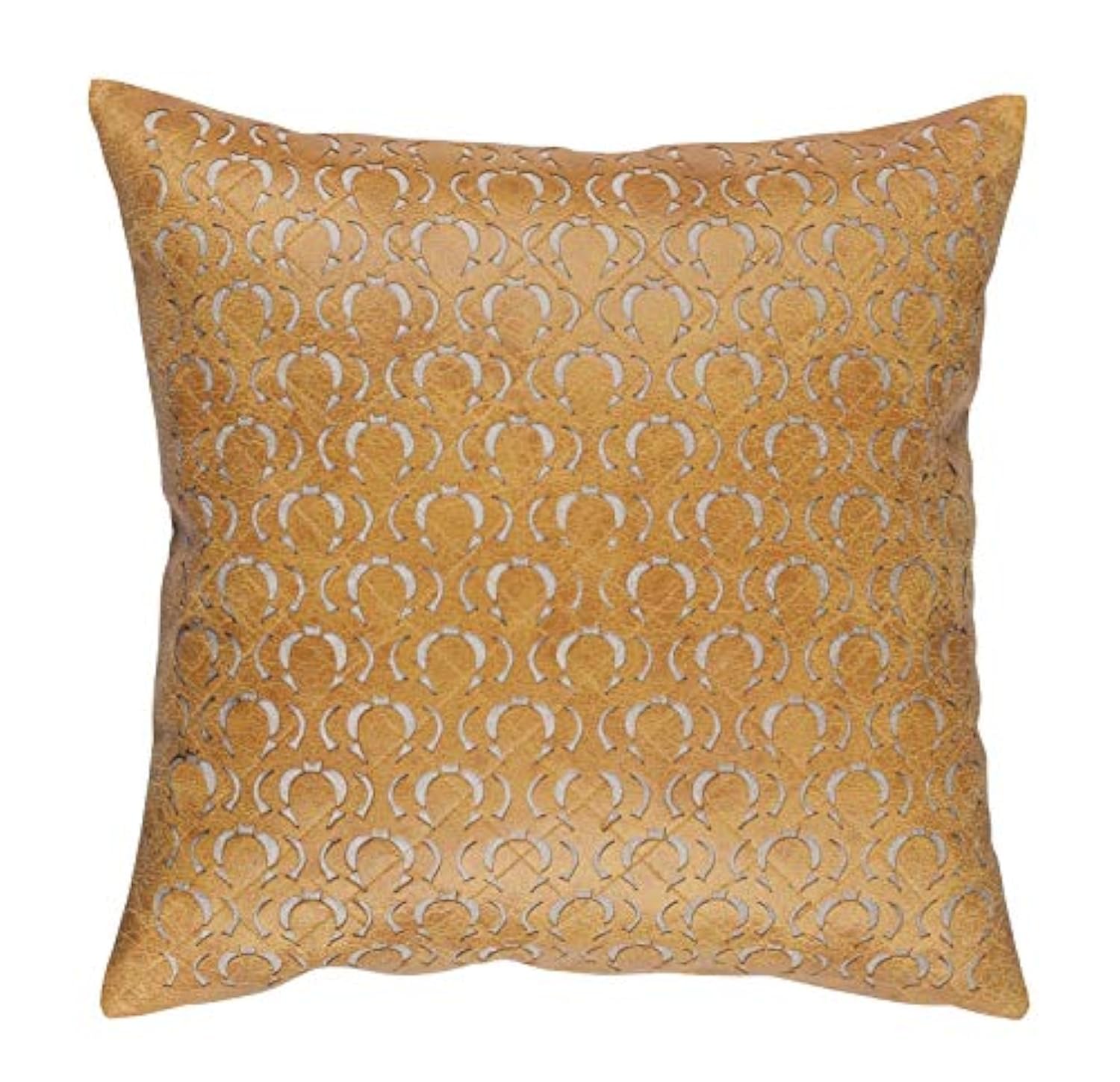 Stanley Hamilton Copricuscino Realizzato a Mano, Cuscino Decorativo, in Velluto, Tagliato, Ricamo a Laser, 45 x 45 cm, Colore: Crema, Panna/Marrone, Doppio