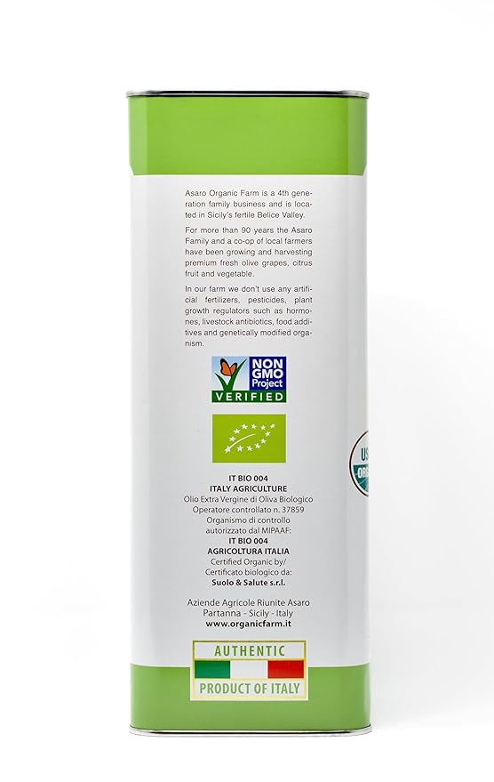 Aceite de Oliva Extra Virgen Orgánico Asaro 5L miniatura 3