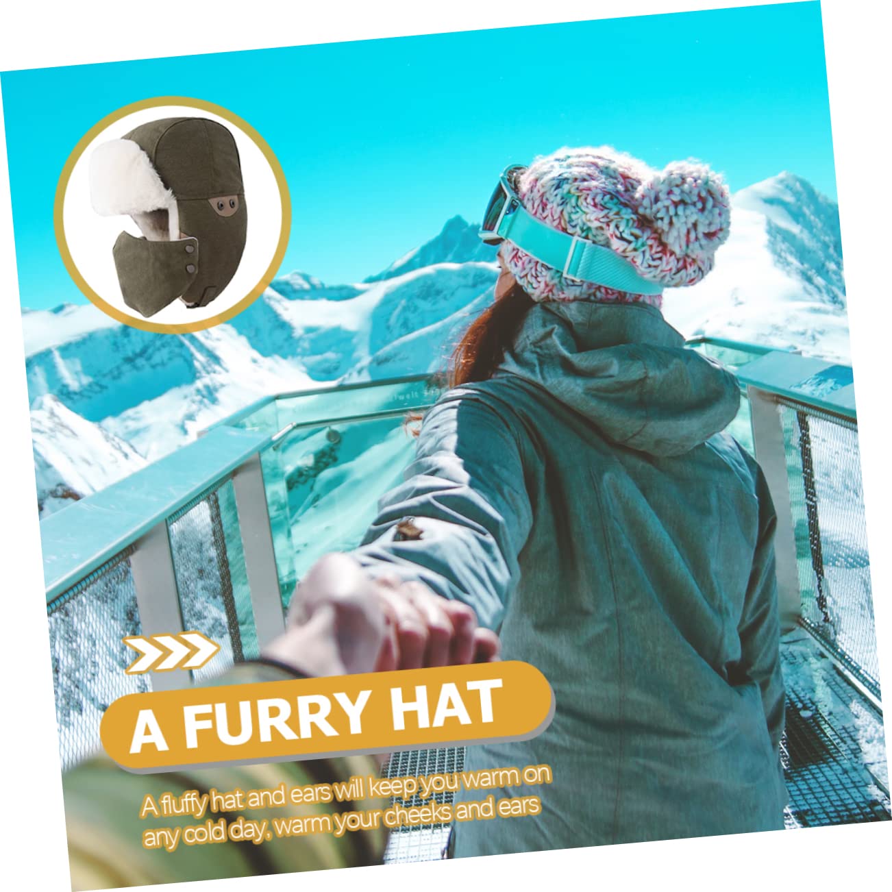 CALLARON 2piezas Gorro Acolchado para Gorra De Invierno y Cálida Protección para Orejas para Actividades Esquí y Senderismo Diseño Visera y Color
