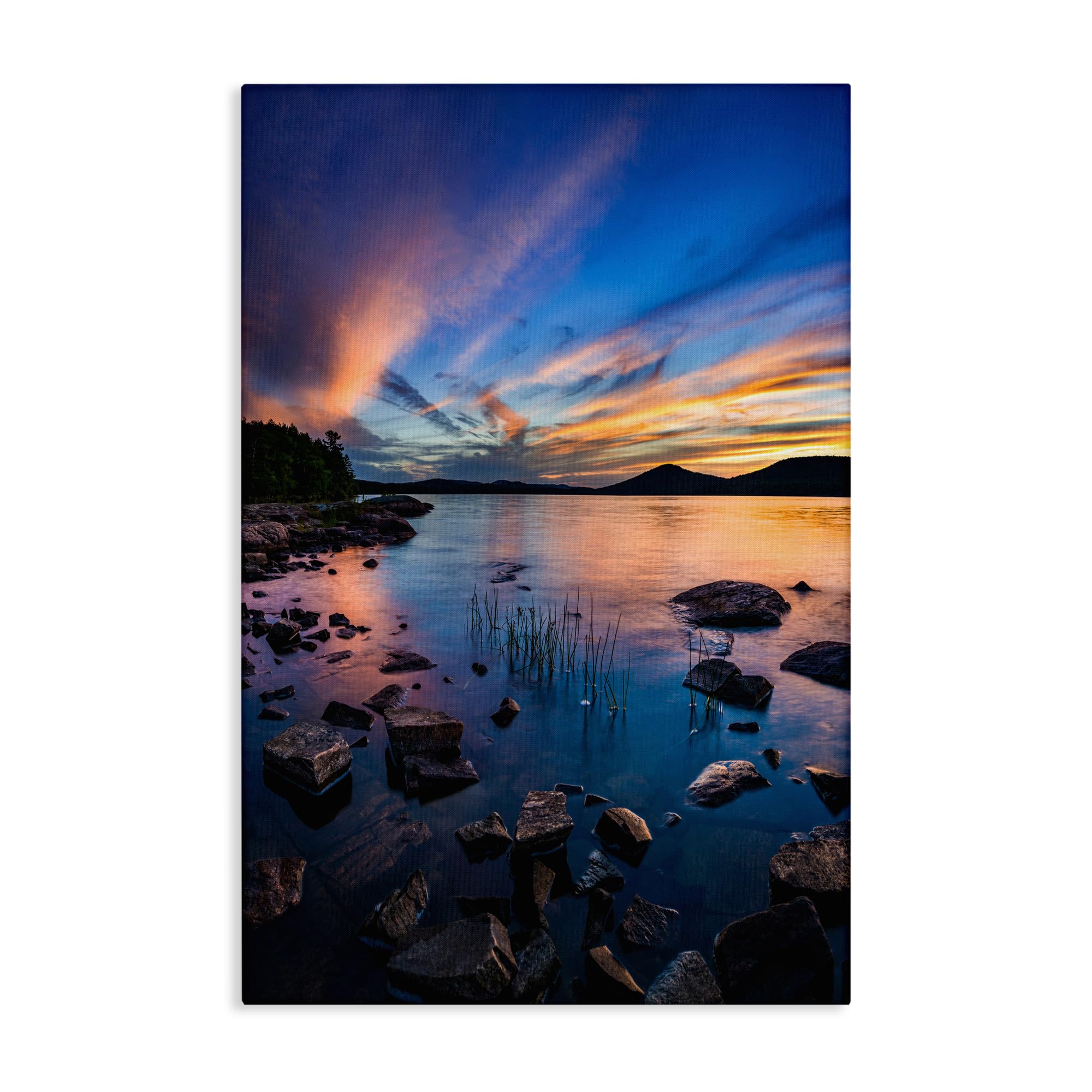 Stupell Industries Piseco Lake Sunrise Reflection 'Sunrise On Piseco Lake', Canvas Art, 24 X 36 Inches, Easy To Hang And Sturdy, Made In Usa, By Jonathan Zaharek