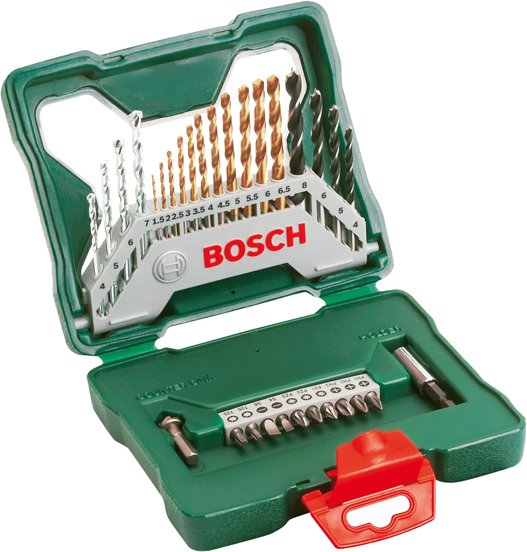 Bosch 30pc. X-Line Titanium Drill and Screwdriver Bit Set (for Wood, Masonary and Metal, Accessories Drill and Screwdriver)