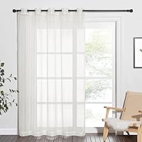 Vista 21 de NICETOWN Cortina transparente para puerta de patio, cortina vertical de gasa, panel de cortina extra ancho, tratamiento de ventana para puerta Blanco
