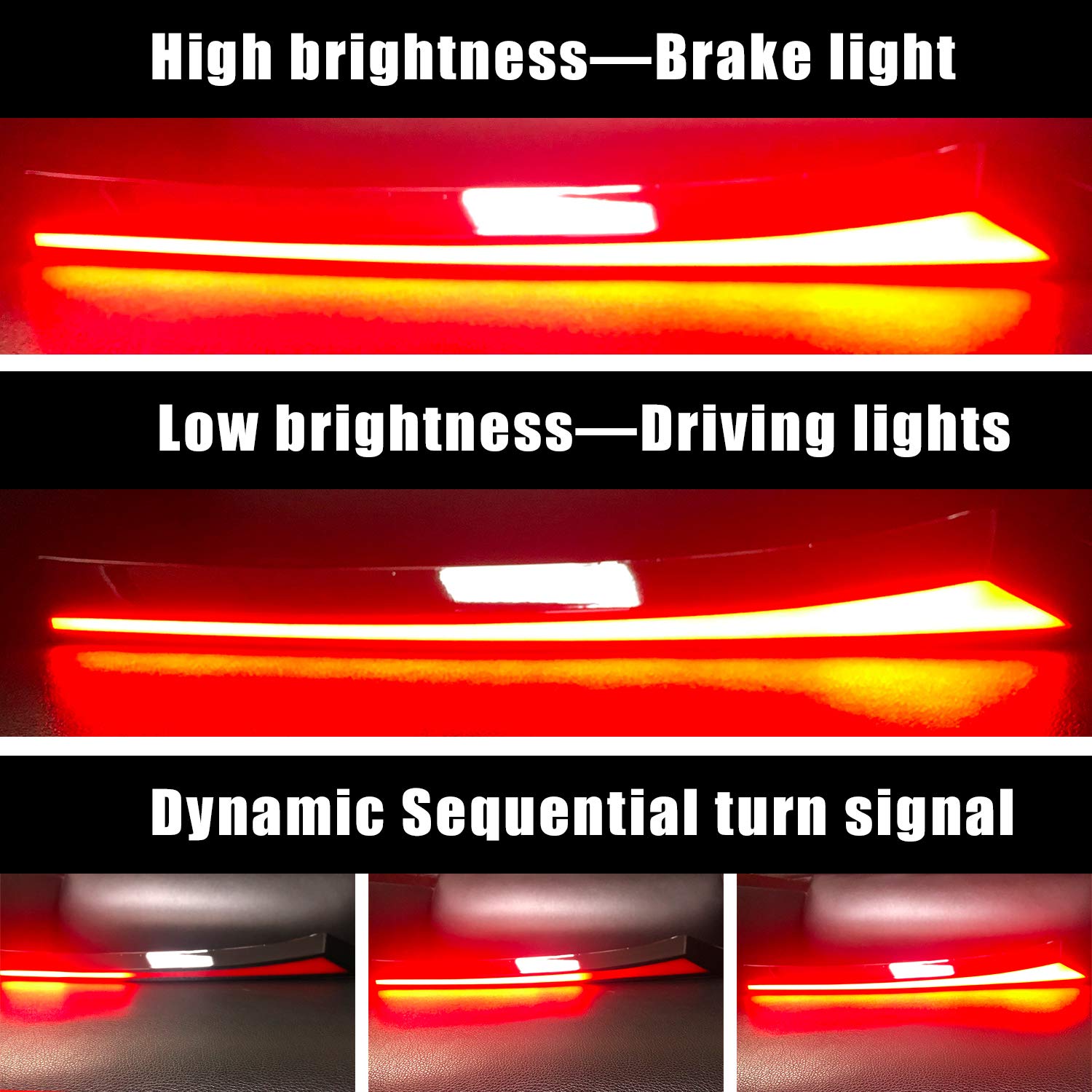 Buy KeeForthewin 3D Optic Red Lens Full LED Bumper Tail Lights Rear