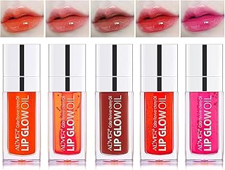 Lip Gloss, 5PCS Plumping Lip Oil, Lip Oil Gloss Tinted Hydrating Lip Care, Transparent Toot Lip Oil, Lip Balm Moisturizing Lip Care, Long Lasting Lip Glow Oil, Non-sticky Big Brush Head Glitter Shine Primer Lip Tint