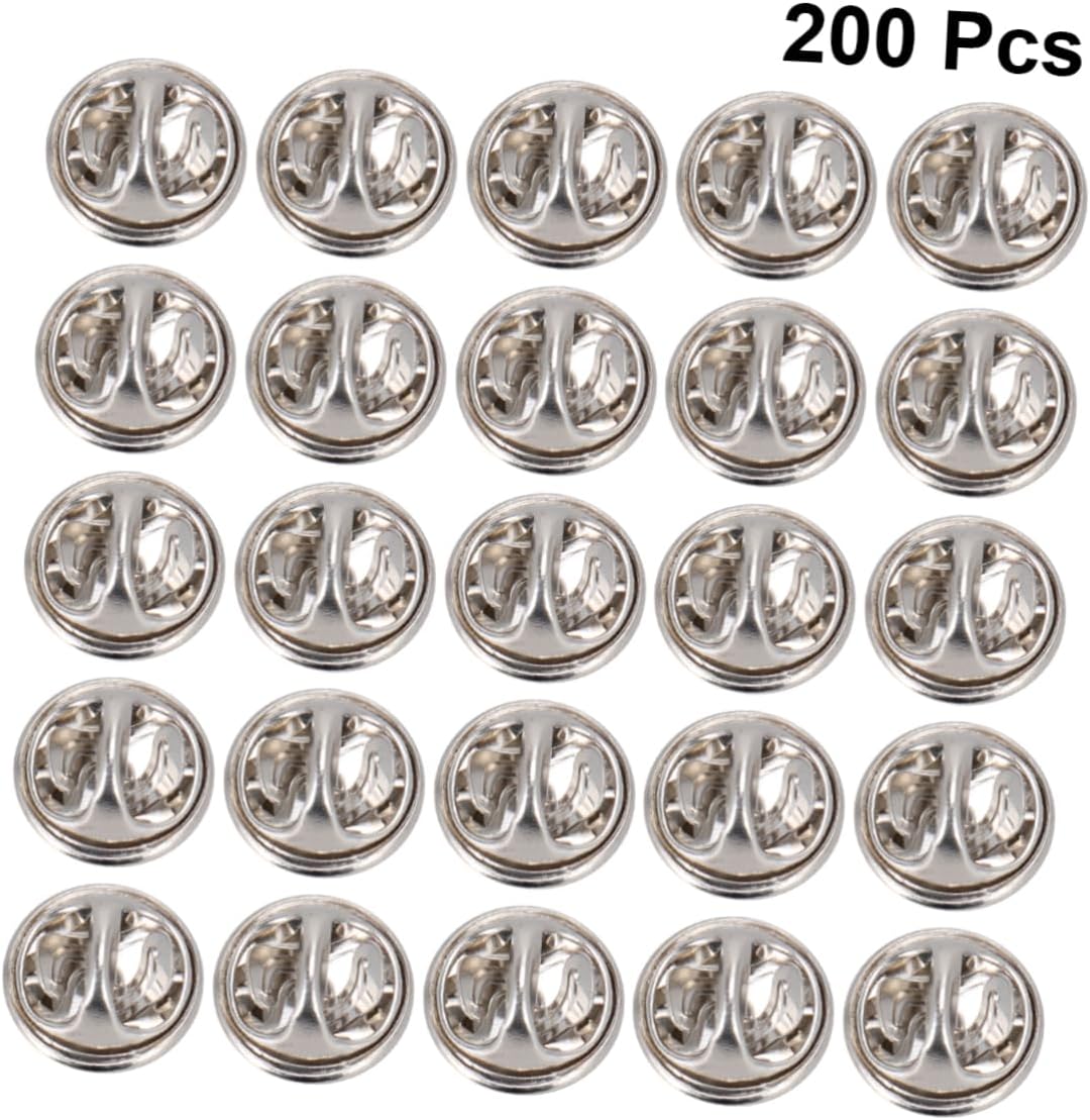 NUOBESTY 3sets Lapel Pins Buckles Nickel Lapel Holder Tie Tacks Pins DIY Brooch Clasps Craft Accessories 200pcs*3