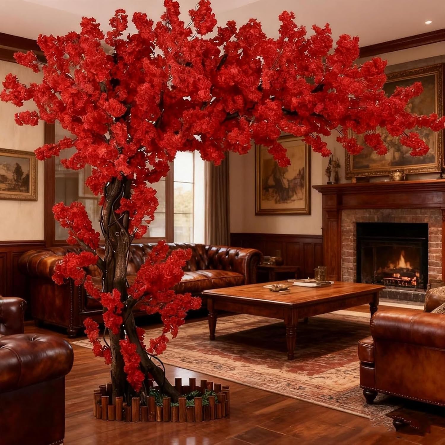 Générique Arbre Artificiel en Fleurs De Cerisier - Grand Arbre en Soie De PêCher Fait Main pour IntéRieur, ExtéRieur, Mariage, Maison, Bureau, Fête