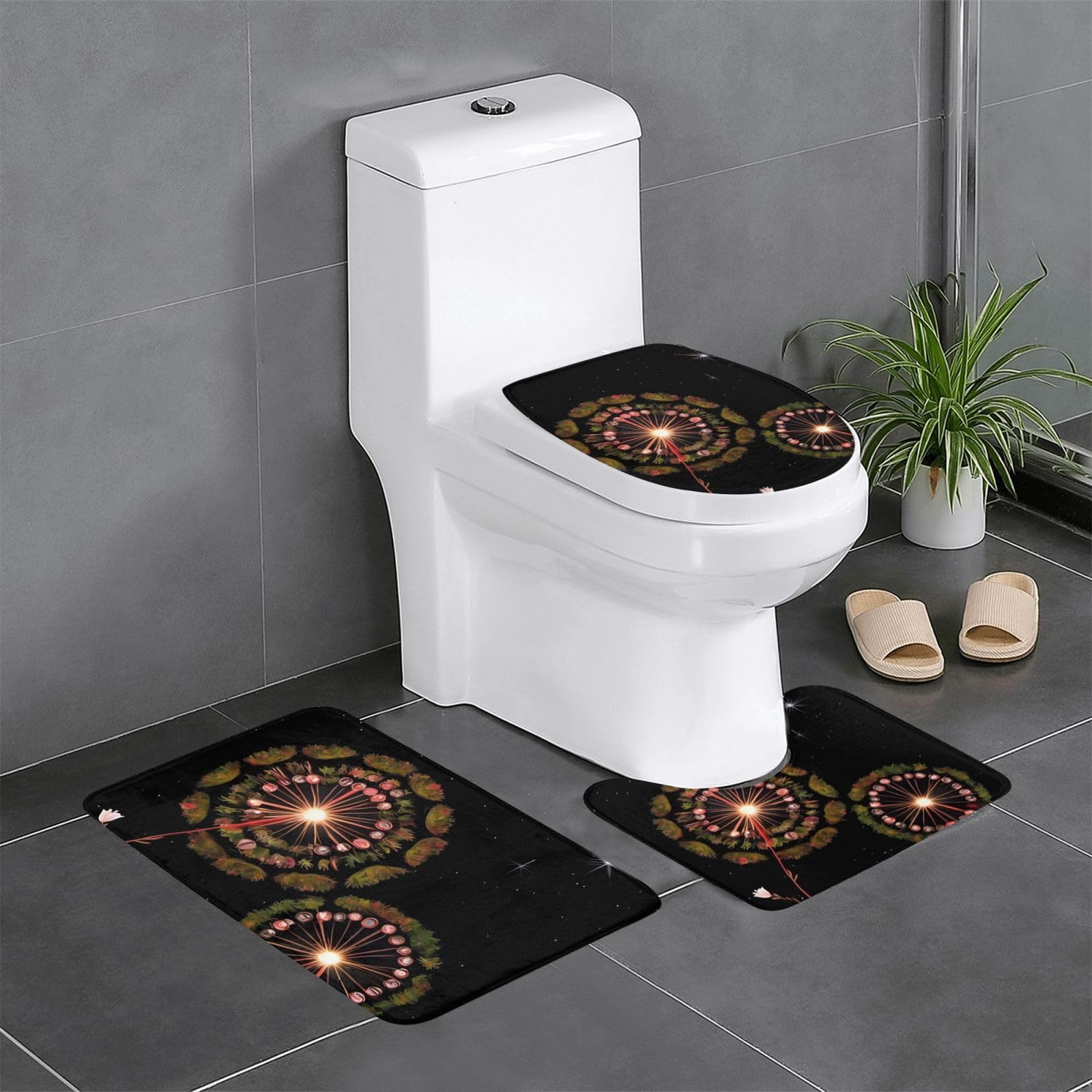 Tapis de salle de bain pissenlit anti sol froid et humide grâce au tissage épais