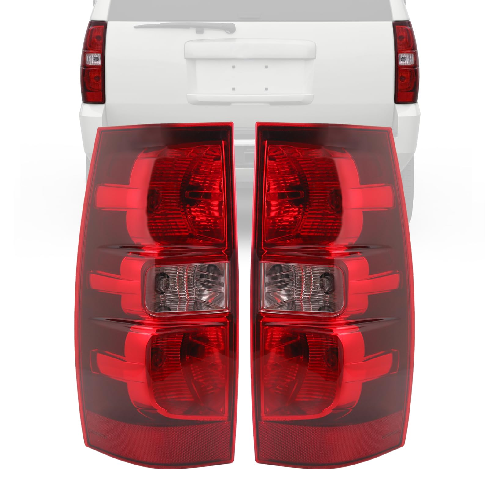 Photo 1 of CARMOCAR Pair Tail Lights Assembly (Driver & Passenger Side) with Bulbs Compatible With 2007-2013 Suburban 2500,2007-2014 Suburban 1500,Tahoe Suburban Right & Left Side Rear Lamp 25862702 22837924 2007-2014 Suburban 1500 2500 Left Driver & Right Passenger