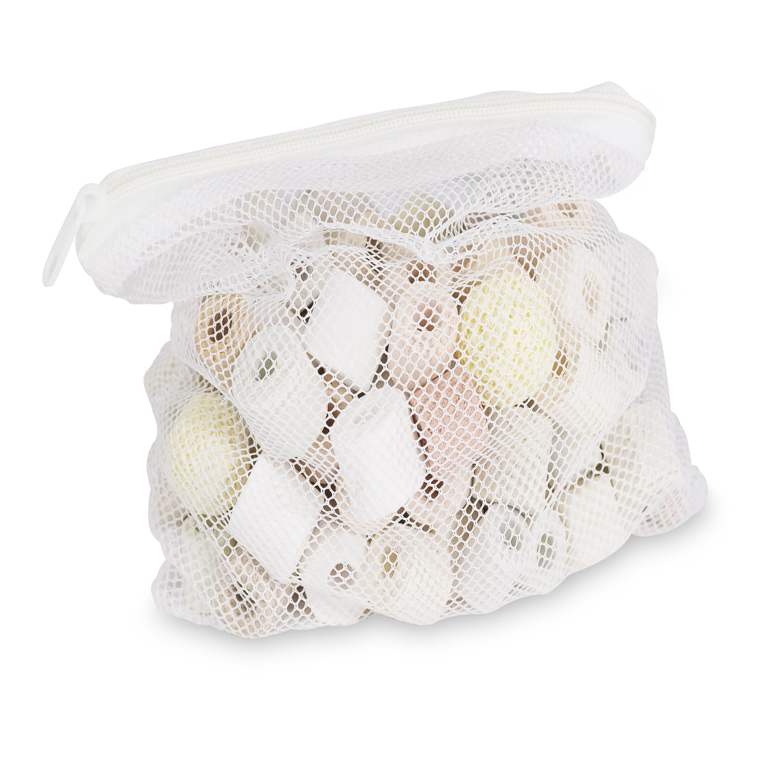 POPOSOAP Bio Ceramic Rings 500g, Filter Media Fish Tank Koi Pond Filter Media in Mesh Bag, Pond Filter Media for Outdoor Ponds